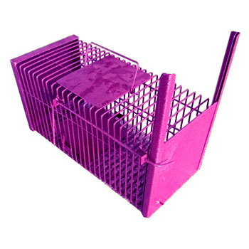 Trampa electrosoldada para cazar roedores 160x160x400 mm de color morado