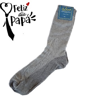 Medias Vestir Hombre Gris Rayas Finas 10-12