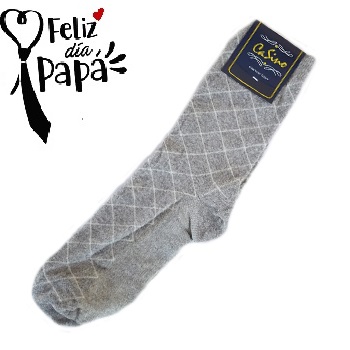 Medias p/hombre gris claro Rombo 10-12